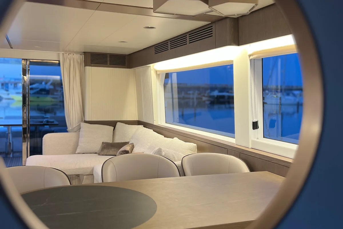 Deck of Moon light, a Azimut Magellano 66 yacht at Općina Sukošan, Croatia