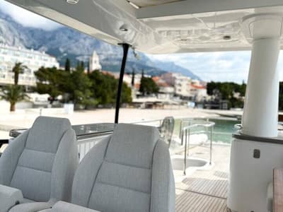 Deck of Moon light, a Azimut Magellano 66 yacht at Općina Sukošan, Croatia