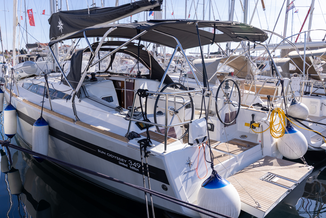 Zatara, a Jeanneau Sun Odyssey 349 sailboat at Grad Biograd na Moru, Croatia