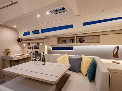 Salon of Moorings 42.3 Club, a Beneteau Oceanis 40.1 sailboat at Marigot, France