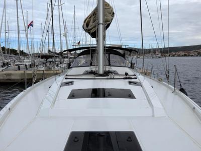Deck of Wilson, a Hanse Yachts Hanse 460 sailboat at Punat, Croatia