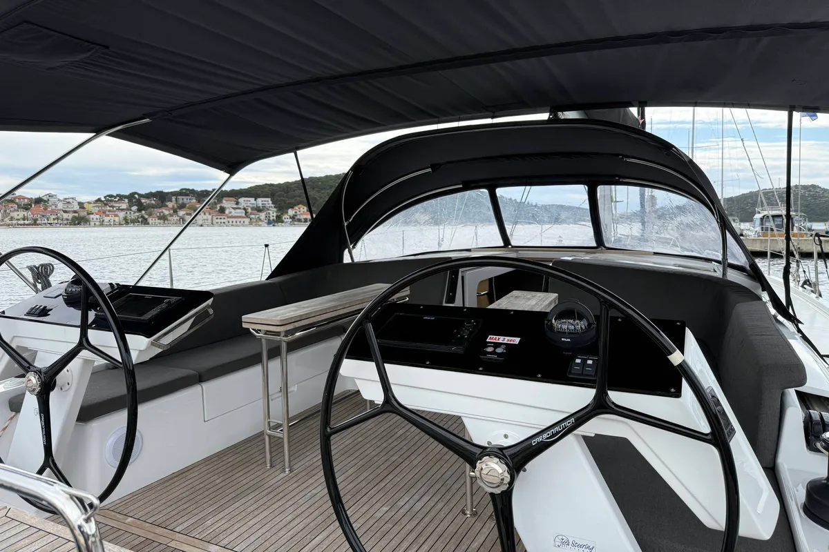 Cockpit of Wilson, a Hanse Yachts Hanse 460 sailboat at Punat, Croatia