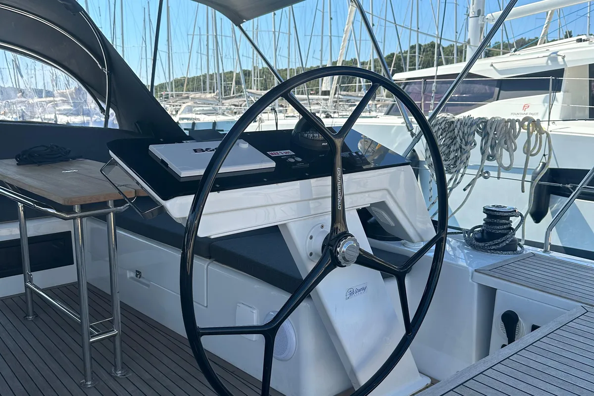 Cockpit of Wilson, a Hanse Yachts Hanse 460 sailboat at Punat, Croatia