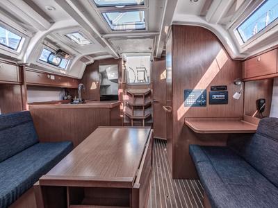 Salon of Poseidon, a Bavaria Cruiser 37 sailboat at Kontokali, Greece