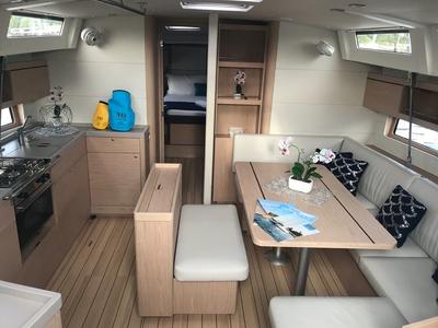 Galley of Meridiana, a Beneteau Oceanis 46.1 sailboat at Olbia, Italy