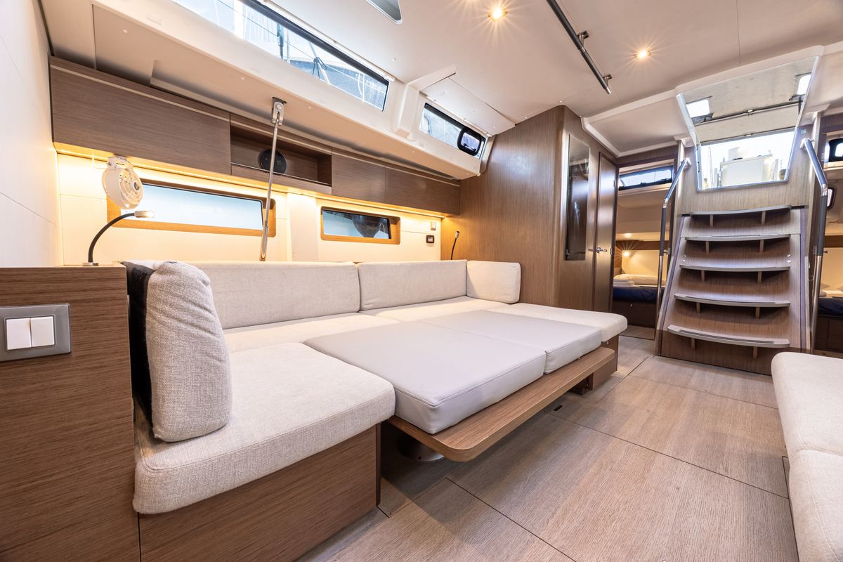 Salon of Forkys, a Beneteau Oceanis 51.1 sailboat at Municipal Unit of Lefkada, Greece