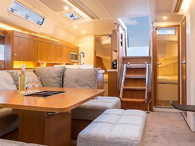 Salon of Sugar, a Hanse Yachts Hanse 455 sailboat at Athens, Greece
