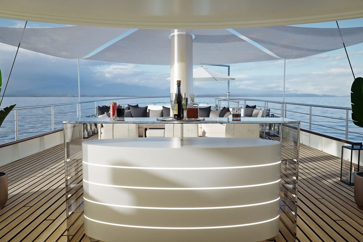 Deck of Maia, a Custom Made Maia yacht at Split, Croatia
