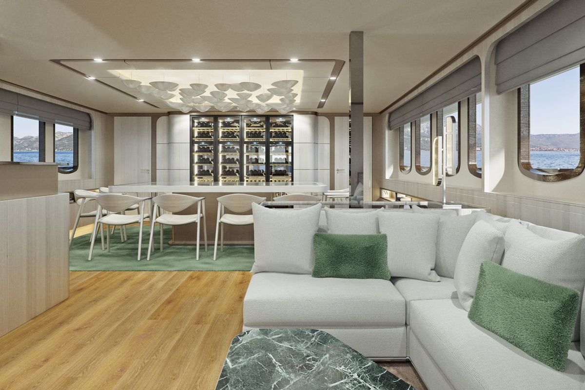 Salon of Maia, a Custom Made Maia yacht at Split, Croatia