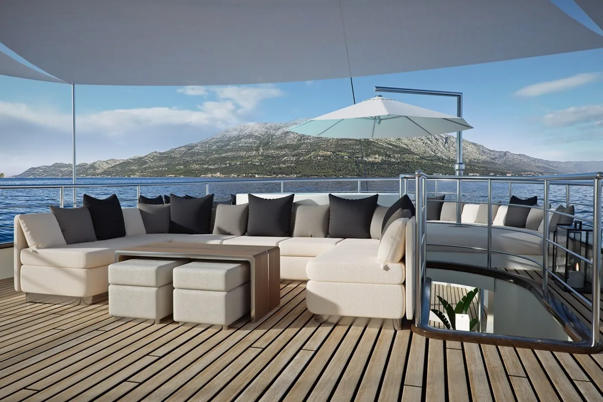 Deck of Maia, a Custom Made Maia yacht at Split, Croatia