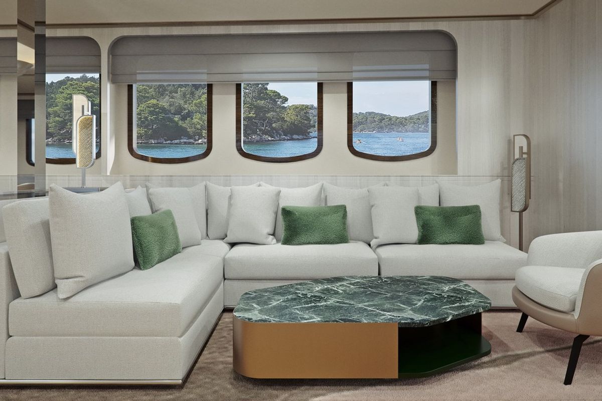 Salon of Maia, a Custom Made Maia yacht at Split, Croatia