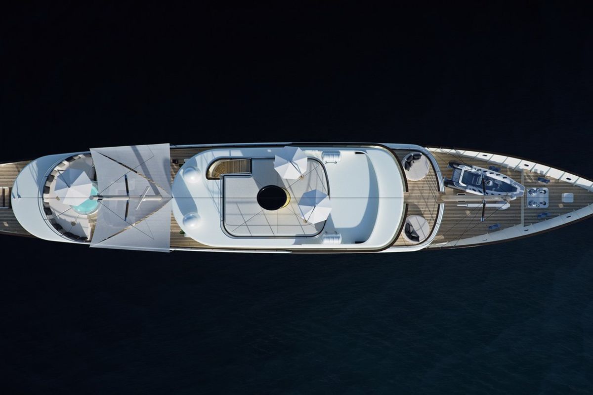 Deck of Maia, a Custom Made Maia yacht at Split, Croatia