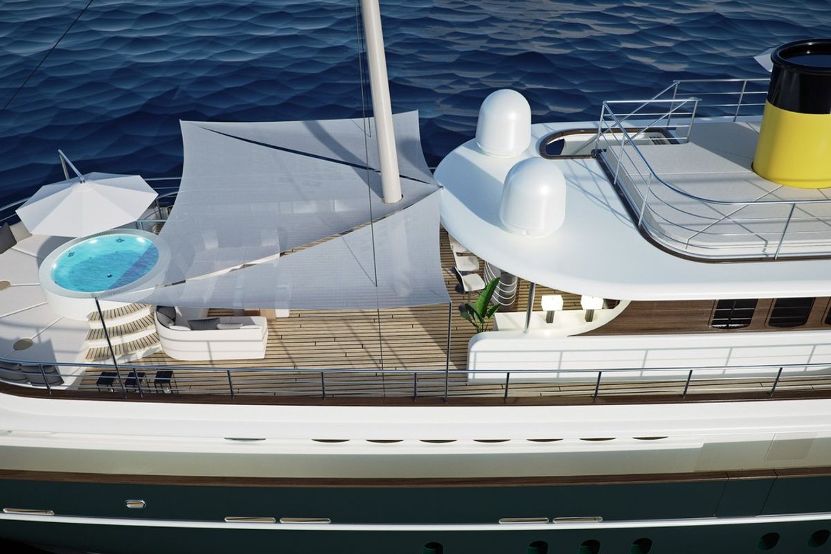 Deck of Maia, a Custom Made Maia yacht at Split, Croatia
