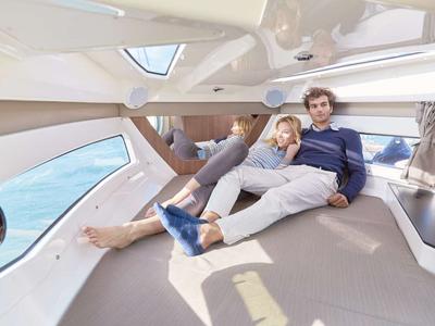 Cabin on Quick, a Quicksilver Activ 755 CR motorboat at Tribunj, Croatia