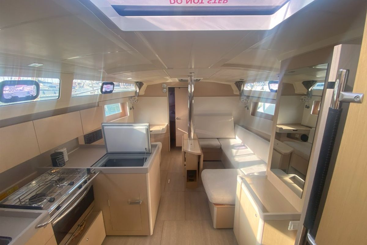 Salon of Ioanna, a Beneteau Oceanis 41.1 sailboat at Municipal Unit of Lefkada, Greece