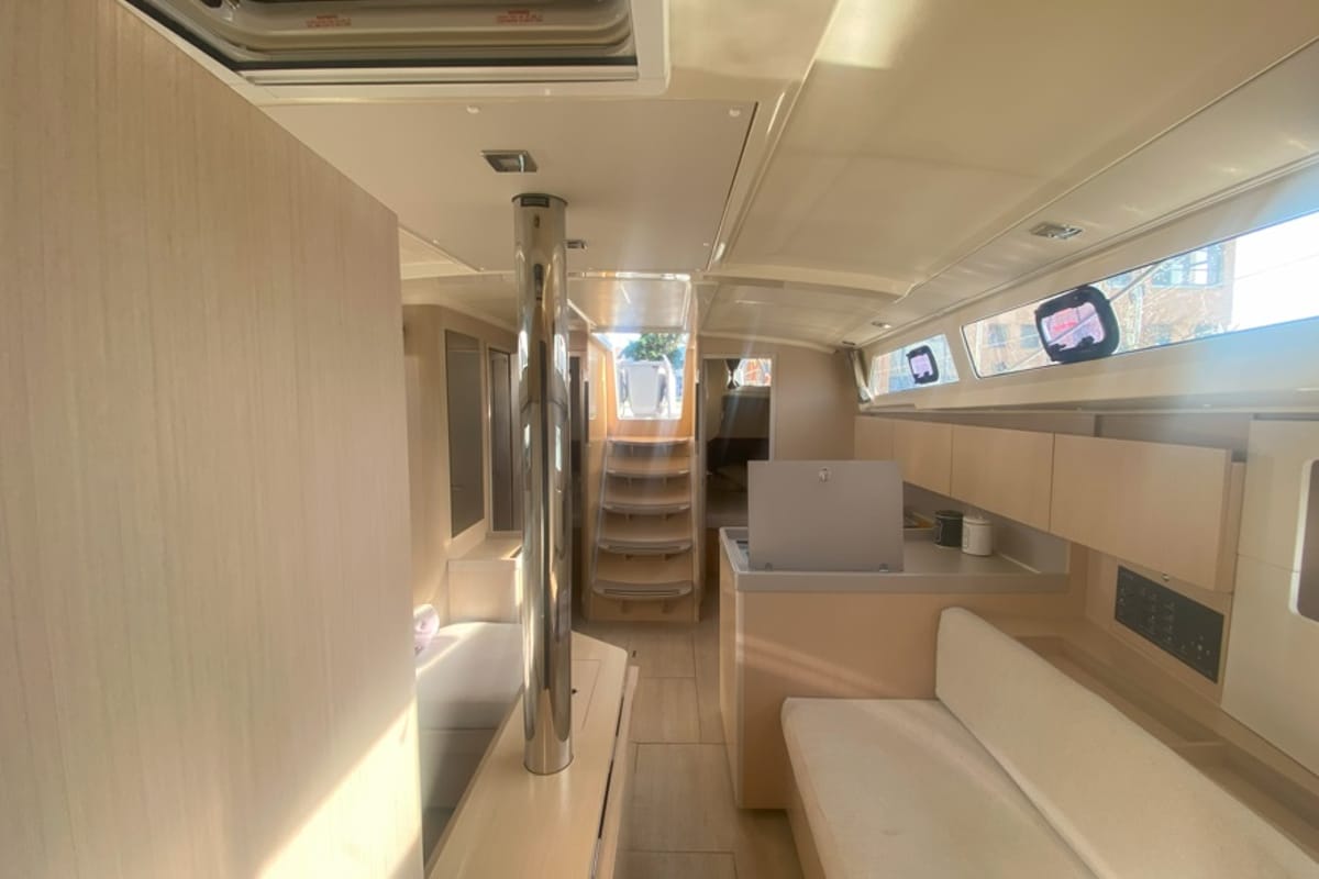 Salon of Ioanna, a Beneteau Oceanis 41.1 sailboat at Municipal Unit of Lefkada, Greece