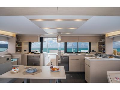 Galley of ELLA, a Lagoon 46 catamaran at Sant Antoni de Portmany, Spain