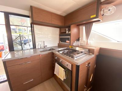 Galley of Coraline, a Lagoon 50 catamaran at Tonnarella, Italy