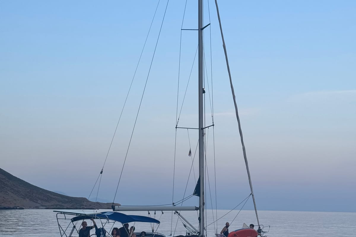 Exterior view of Sfakia, a Bavaria 41 sailboat at Hora Sfakion, Greece