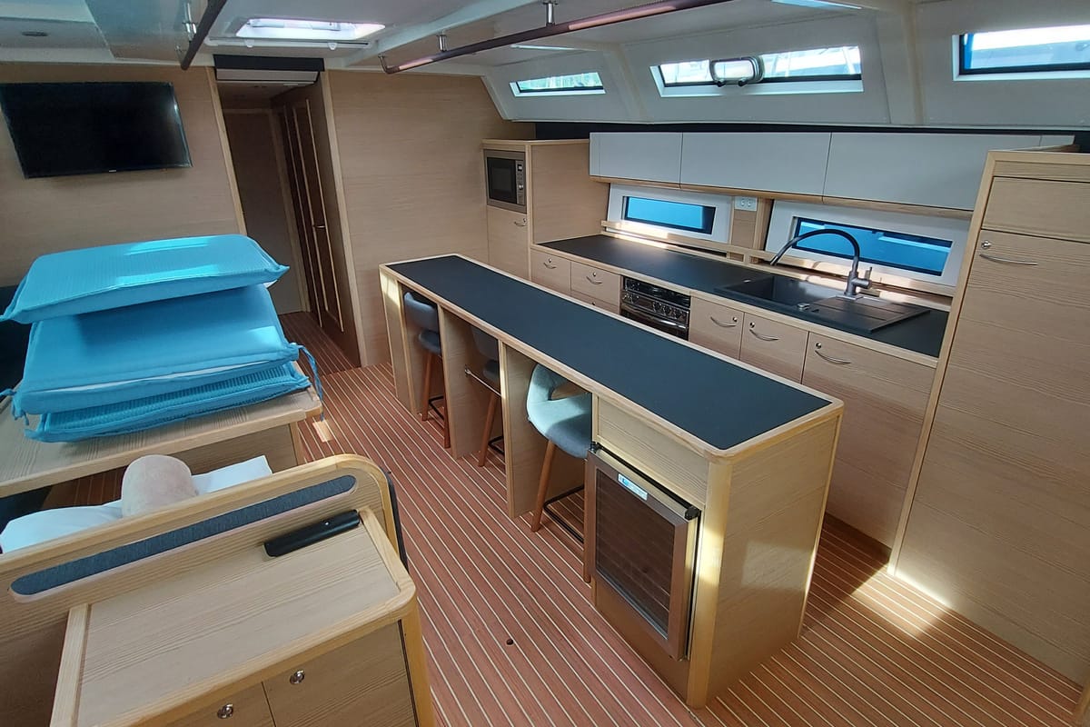 Galley of SarStef, a D&D Kufner 50 sailboat at Grad Trogir, Croatia