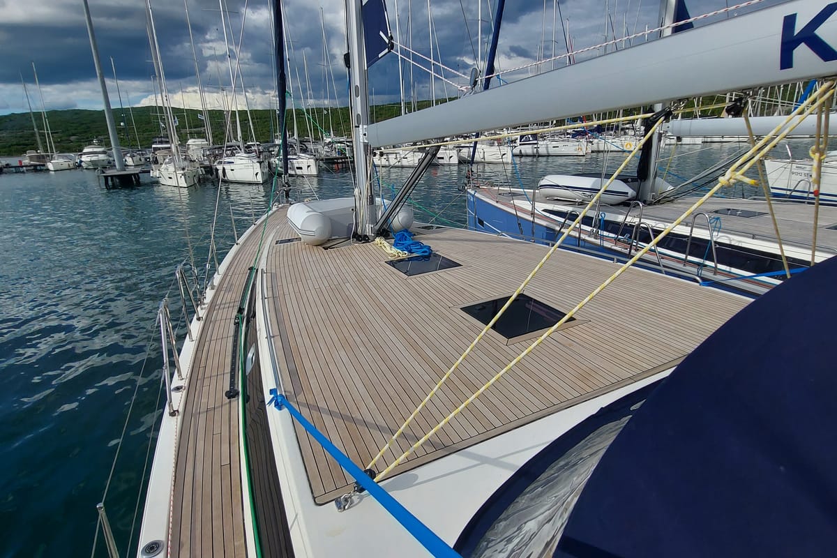 Exterior view of SarStef, a D&D Kufner 50 sailboat at Grad Trogir, Croatia