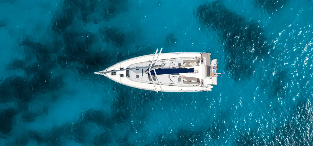 Exterior view of Moorings 41.3 Exclusive Plus, a Dufour 41 sailboat at Road Town, British Virgin Islands