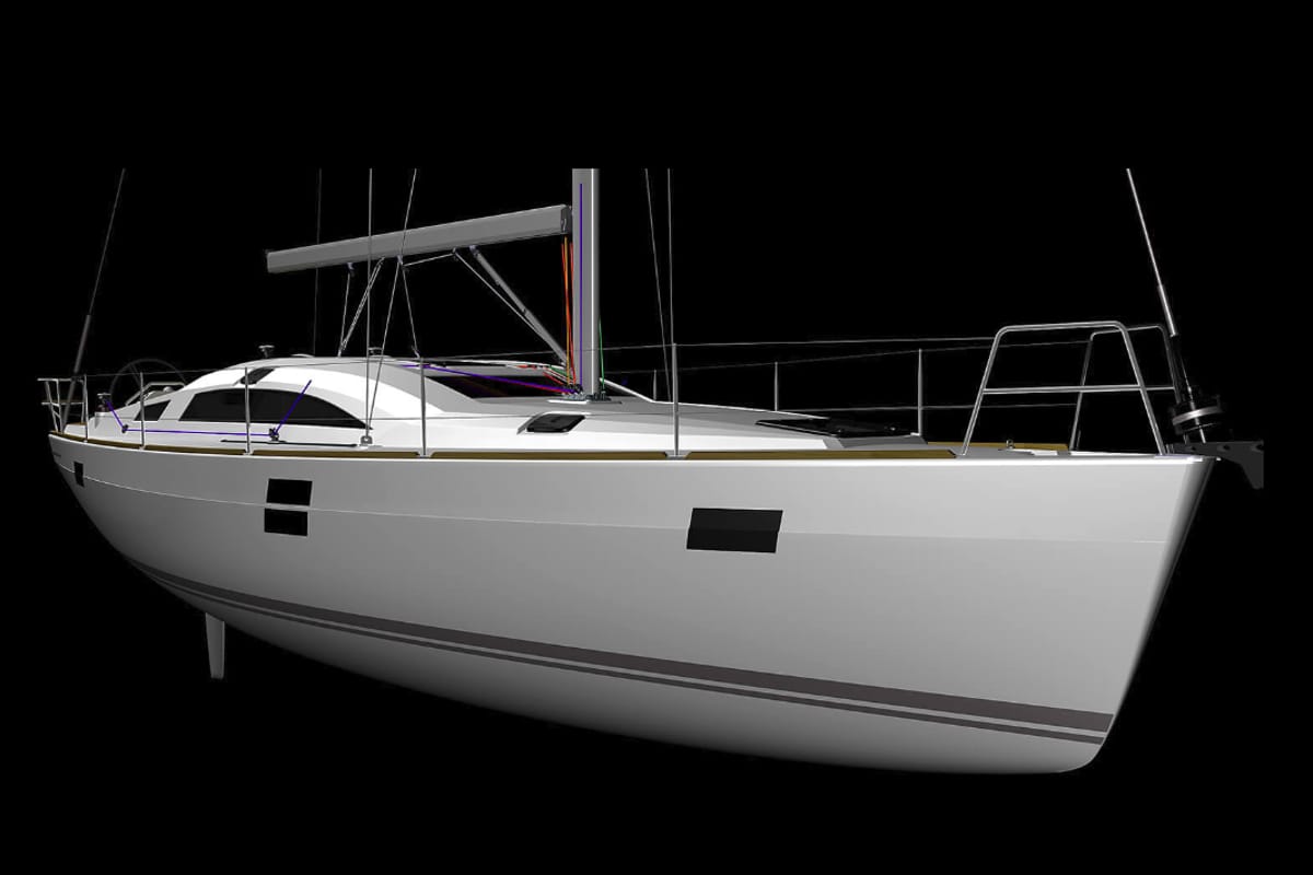 Exterior view of Zeba, a Elan Impression 45.1 sailboat at Grad Šibenik, Croatia