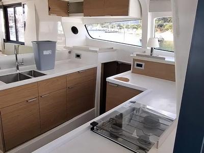 Galley of White Pearl, a Bali 4.2 catamaran at La Favière, France