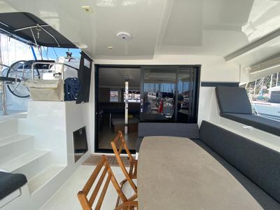 Deck of Day Dream, a Lagoon 42 catamaran at Fethiye, Turkey