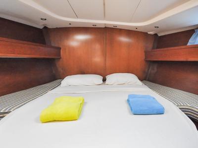 Cabin on Windward Spirit, a Jeanneau Sun Odyssey 54 DS sailboat at Ribishi, Saint Vincent and the Grenadines