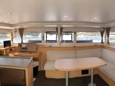 Salon of Aristofanis, a Lagoon 450 F catamaran at Municipal Unit of Lefkada, Greece