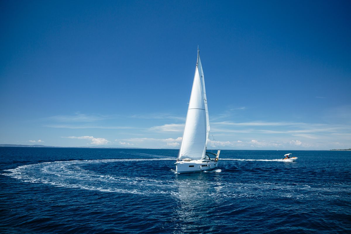 Exterior view of Too Lucky, a Beneteau Cyclades 43.4 sailboat at Sithonia Municipal Unit, Greece
