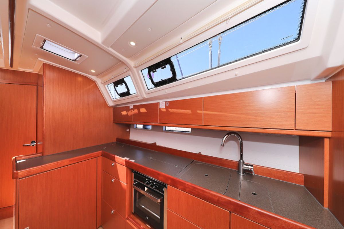 Galley of Jameson II, a Bavaria Cruiser 46 sailboat at Zadar, Croatia