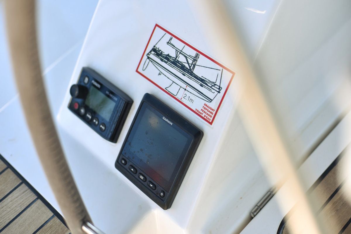 Cockpit of Jameson II, a Bavaria Cruiser 46 sailboat at Zadar, Croatia