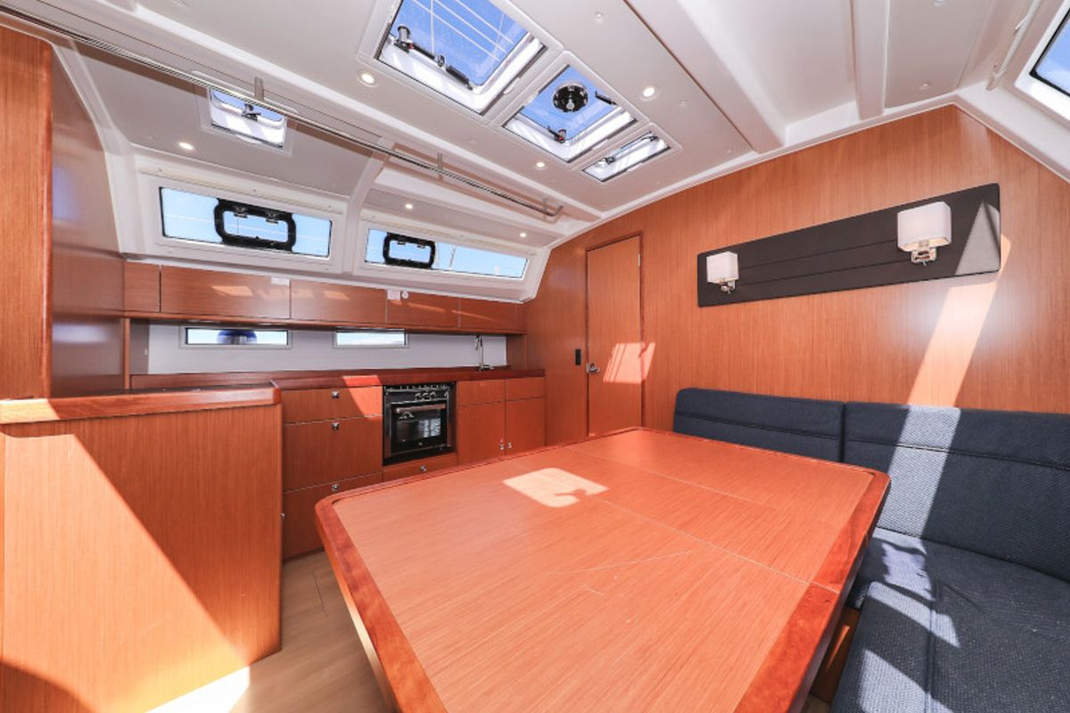 Salon of Jameson II, a Bavaria Cruiser 46 sailboat at Zadar, Croatia