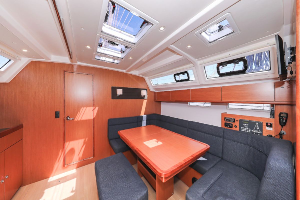 Salon of Jameson II, a Bavaria Cruiser 46 sailboat at Zadar, Croatia