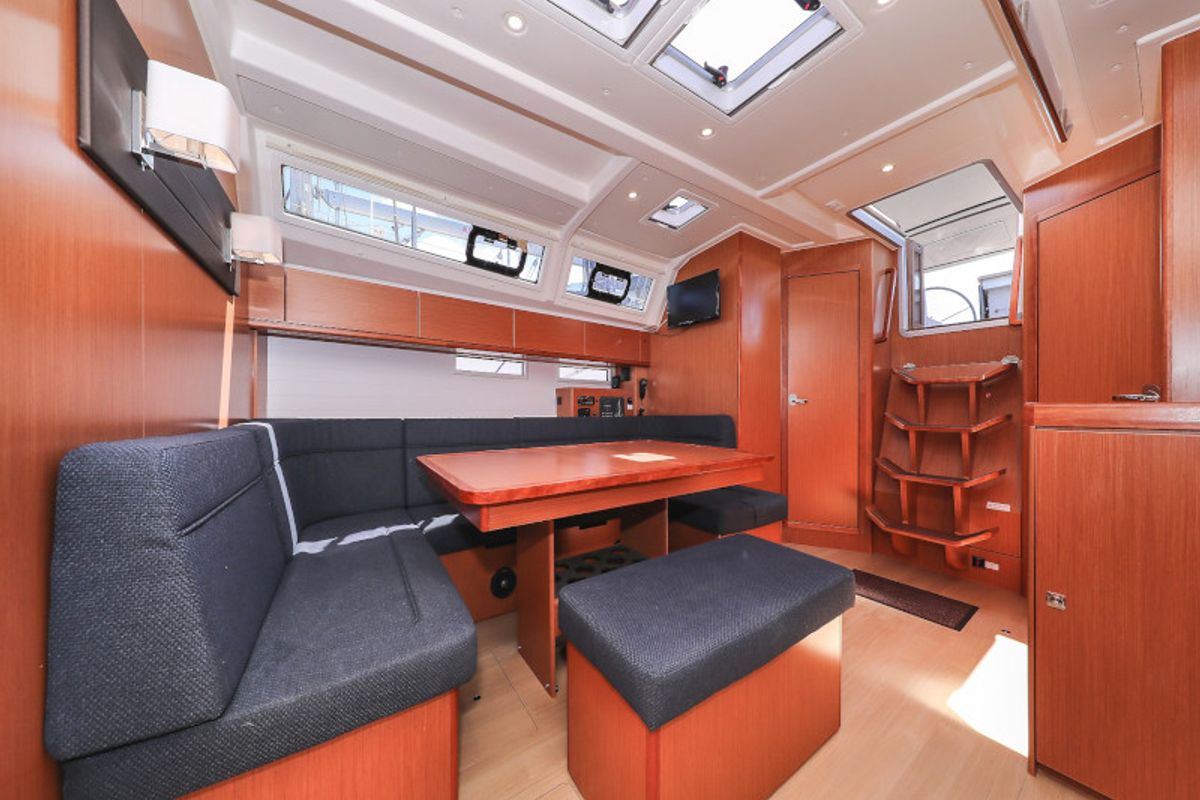 Salon of Jameson II, a Bavaria Cruiser 46 sailboat at Zadar, Croatia