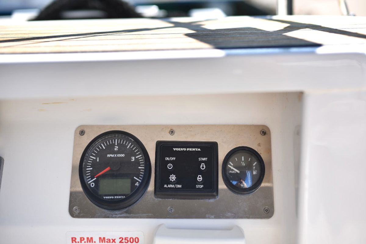 Cockpit of Jameson II, a Bavaria Cruiser 46 sailboat at Zadar, Croatia