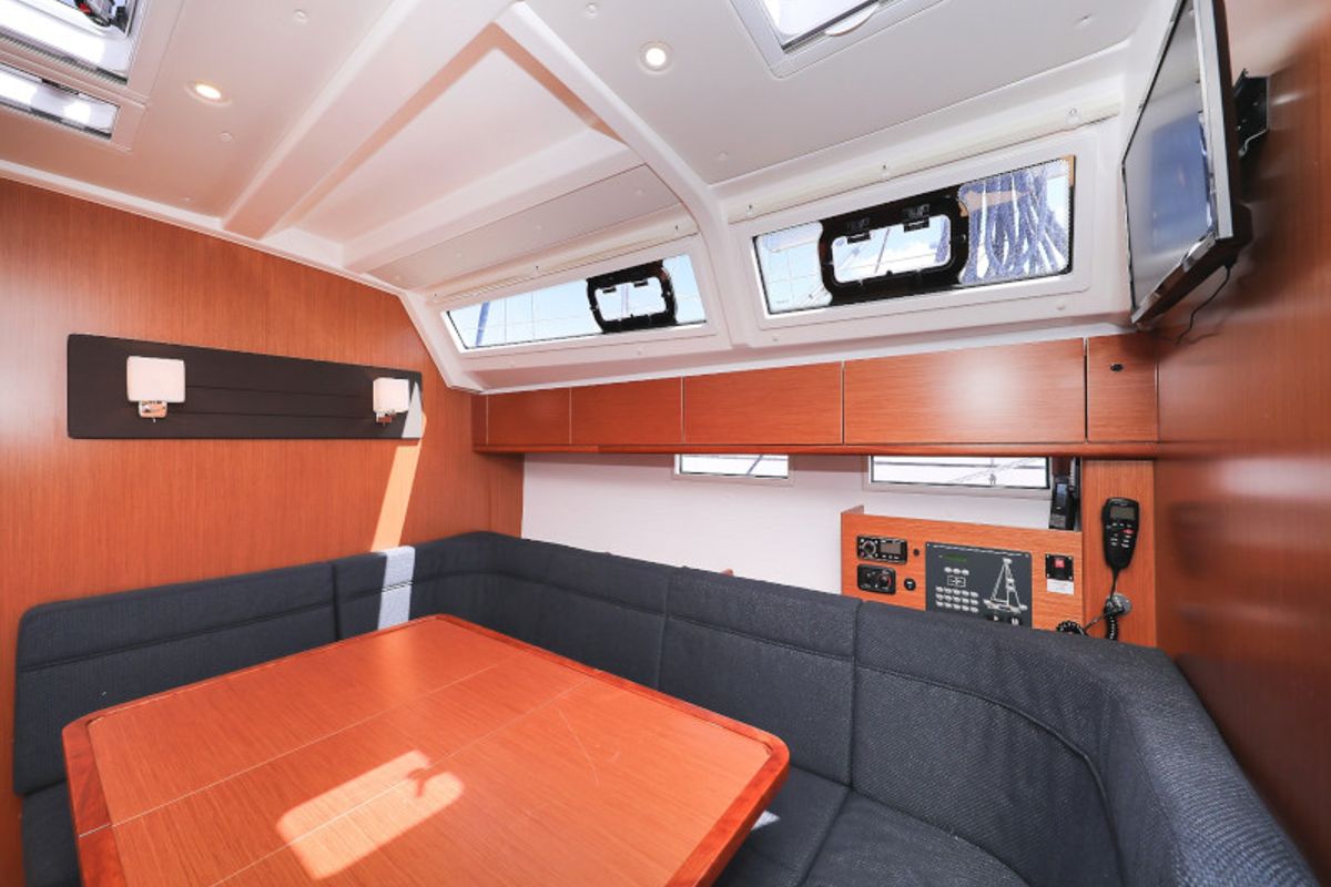 Salon of Jameson II, a Bavaria Cruiser 46 sailboat at Zadar, Croatia