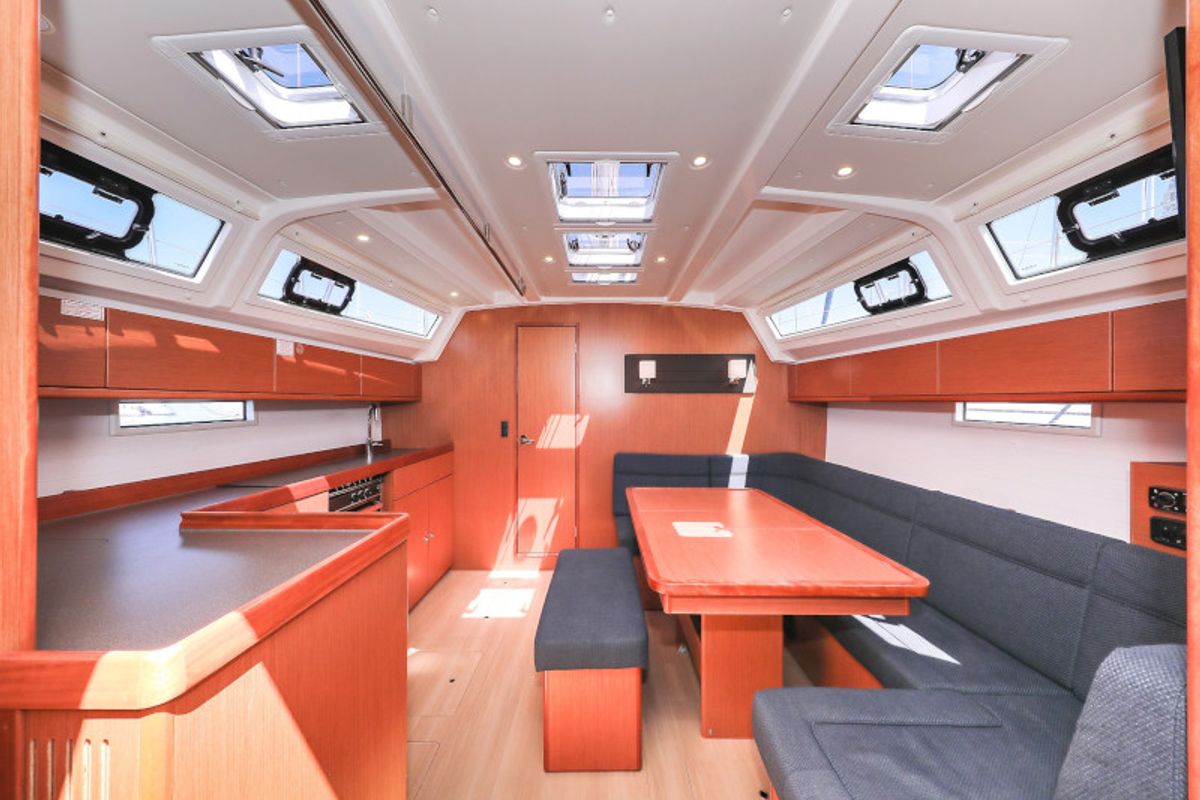 Salon of Jameson II, a Bavaria Cruiser 46 sailboat at Zadar, Croatia