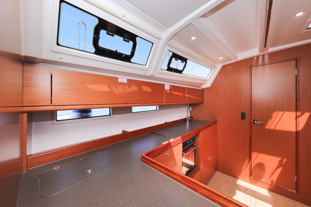 Galley of Jameson II, a Bavaria Cruiser 46 sailboat at Zadar, Croatia