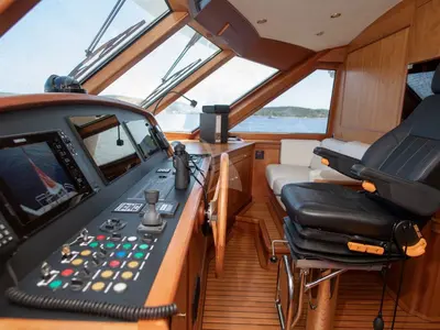 Cockpit of SEA BREEZE II, a Gulet Motoryacht yacht at Općina Rogoznica, Croatia
