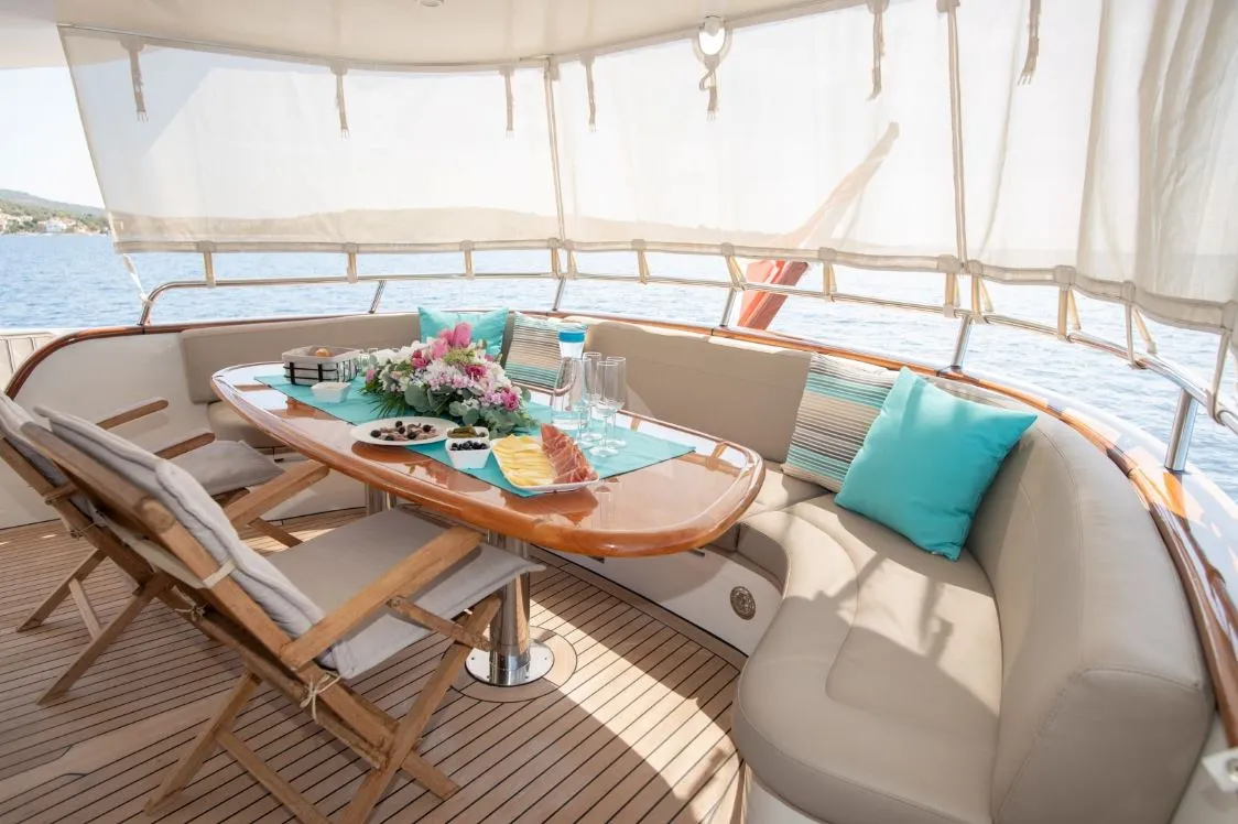Deck of SEA BREEZE II, a Gulet Motoryacht yacht at Općina Rogoznica, Croatia