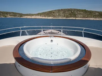 Deck of SEA BREEZE II, a Gulet Motoryacht yacht at Općina Rogoznica, Croatia