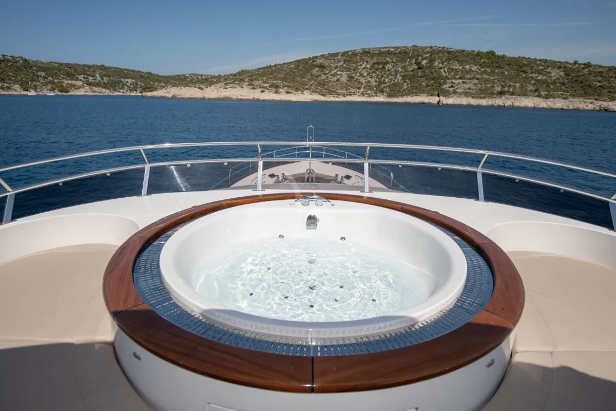 Deck of SEA BREEZE II, a Gulet Motoryacht yacht at Općina Rogoznica, Croatia