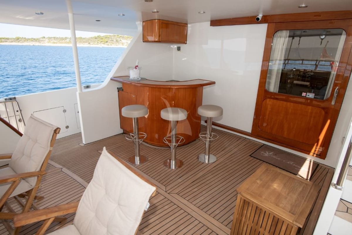 Deck of SEA BREEZE II, a Gulet Motoryacht yacht at Općina Rogoznica, Croatia