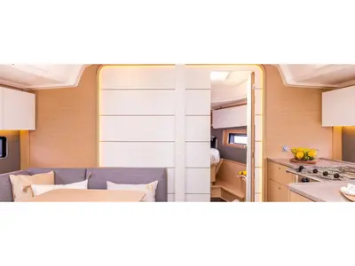 Salon of Sunsail 41.3 Premium Plus, a Dufour 41 sailboat at Općina Marina, Croatia