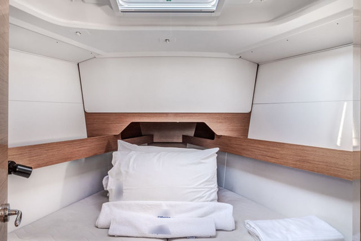 Cabin on Pelias, a Jeanneau Sun Odyssey 349 sailboat at Municipal Unit of Palairos, Greece