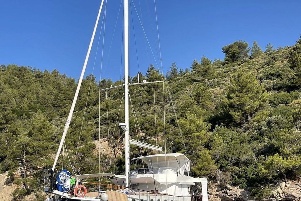 Deck of Bernis, a Custom Made Bernis yacht at Fethiye, Turkey