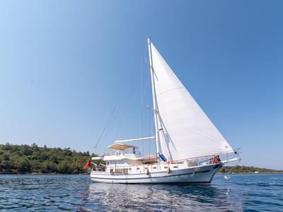Deck of Bernis, a Custom Made Bernis yacht at Fethiye, Turkey